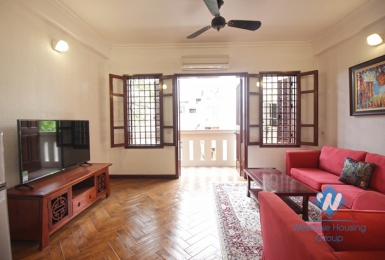 Spacious French style apartment with balcony for rent in Truc Bach, Ba Dinh